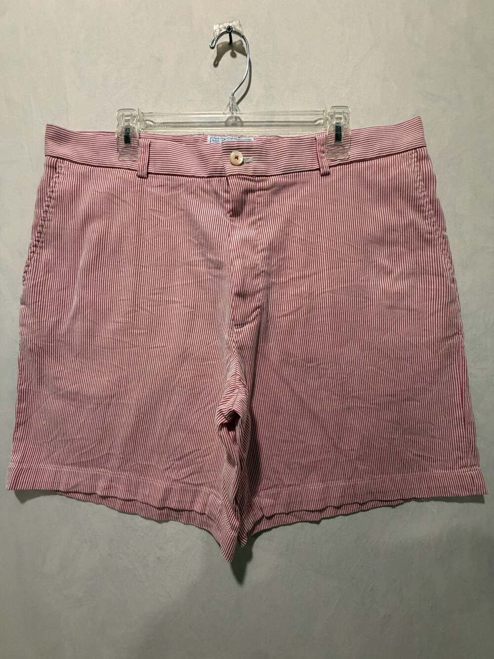Southern Tide Seersucker Shorts Red White Striped size 38